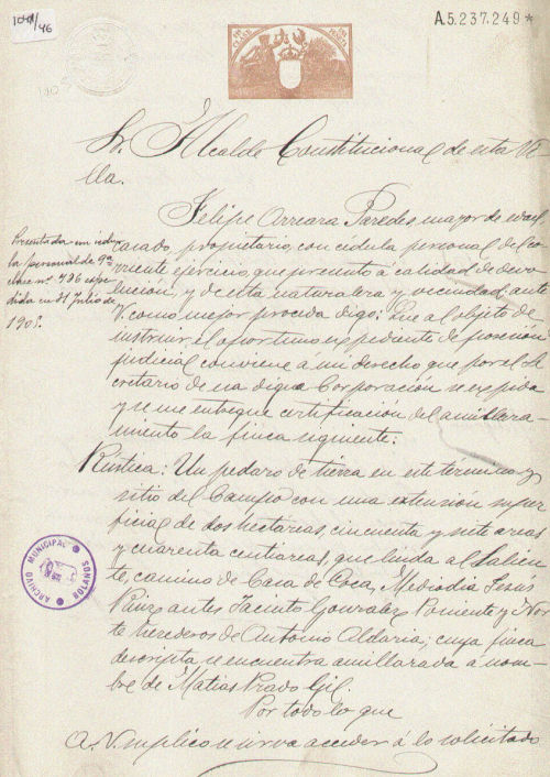 Expediente 1041-46 / Caja 42 / F. Histórico