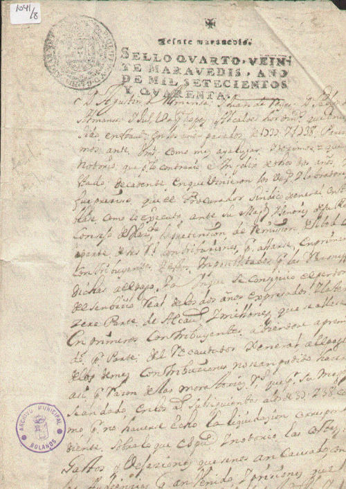 Expediente 1041-8 / Caja 42 / F. Histórico