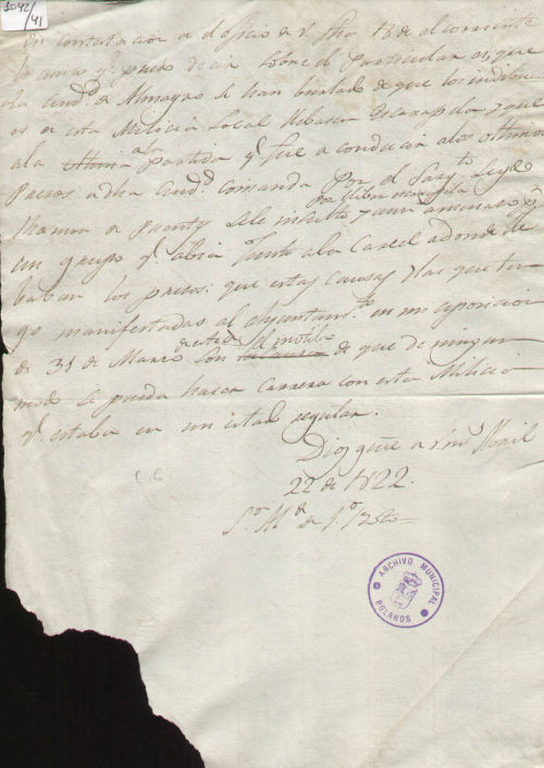 Expediente 1042-41 / Caja 42 / F. Histórico