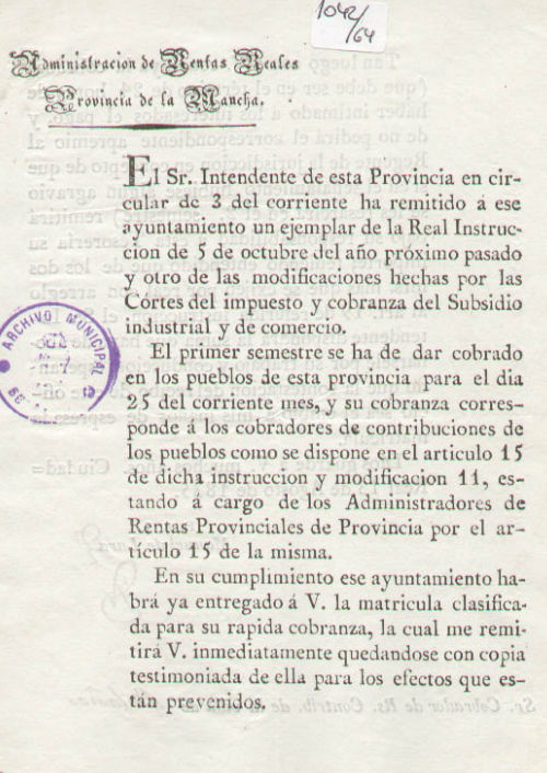 Expediente 1042-64 / Caja 42 / F. Histórico