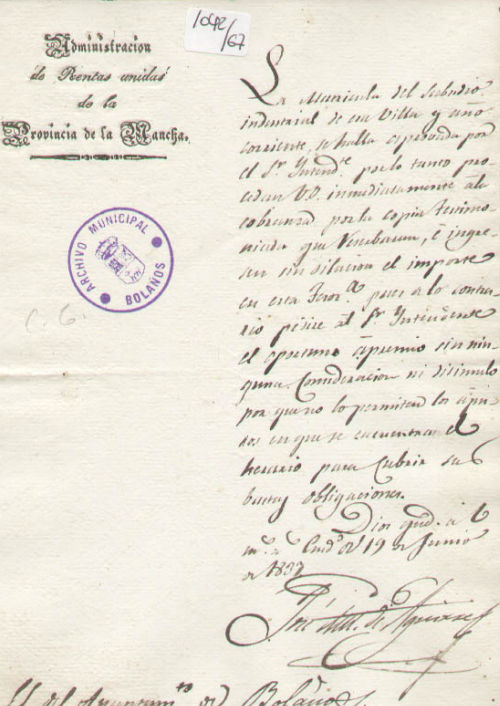 Expediente 1042-67 / Caja 42 / F. Histórico