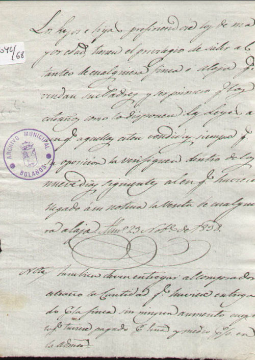 Expediente 1042-68 / Caja 42 / F. Histórico