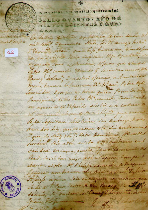 Expediente 12 / Caja 1 / F. Eclesiástico