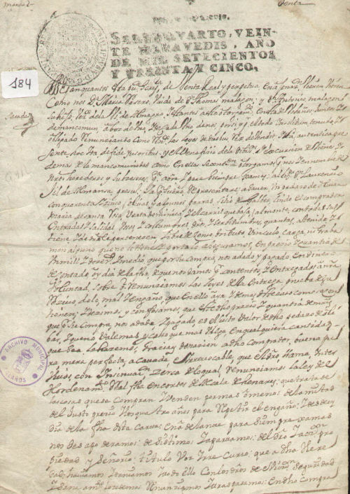 Expediente 184 / Caja 9 / F. Notarial