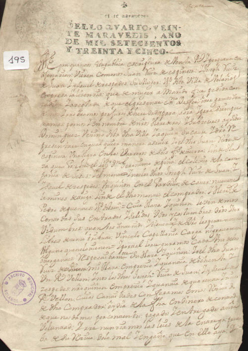 Expediente 195 / Caja 9 / F. Notarial Expediente 195 / Caja 9 / F. Notarial