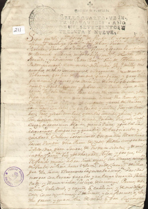 Expediente 211 / Caja 9 / F. Notarial