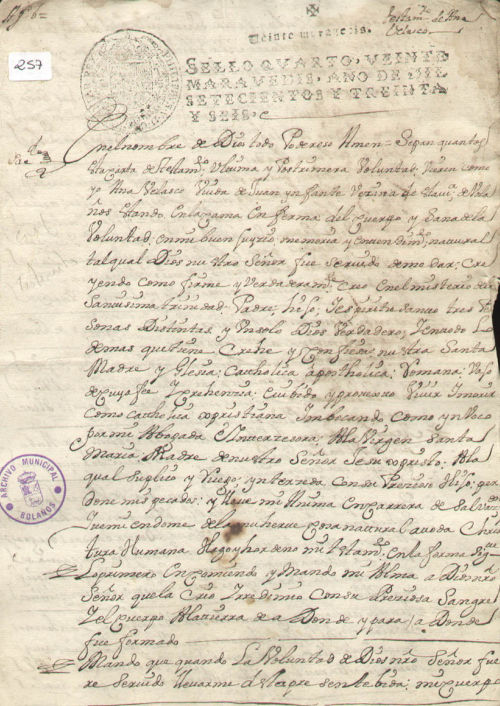 Expediente 257 / Caja 9 / F. Notarial