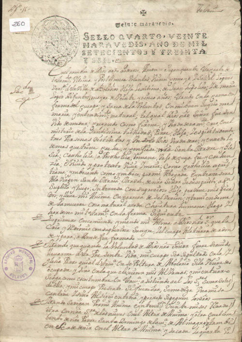 Expediente 260 / Caja 9 / F. Notarial