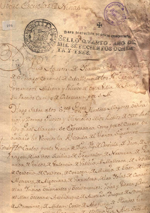 Expediente 275 / Caja 25 / F. Histórico