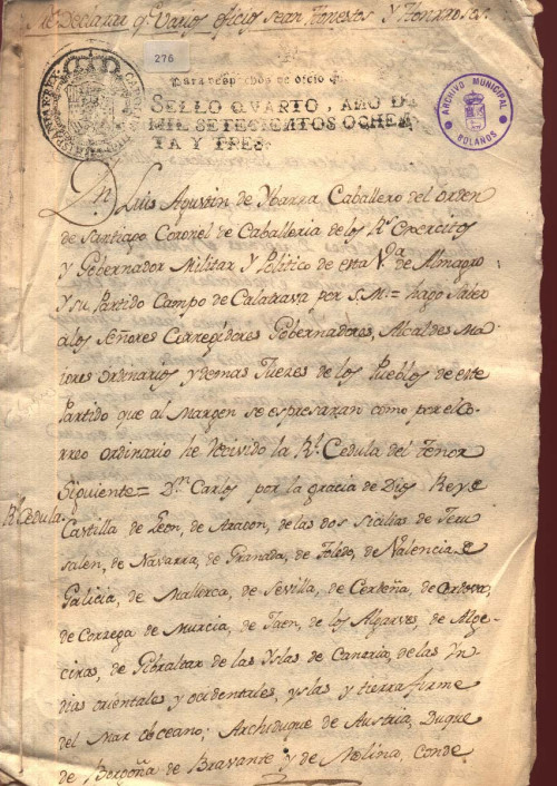 Expediente 276 / Caja 25 / F. Histórico