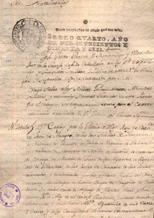 Expediente 277 / Caja 25 / F. Histórico