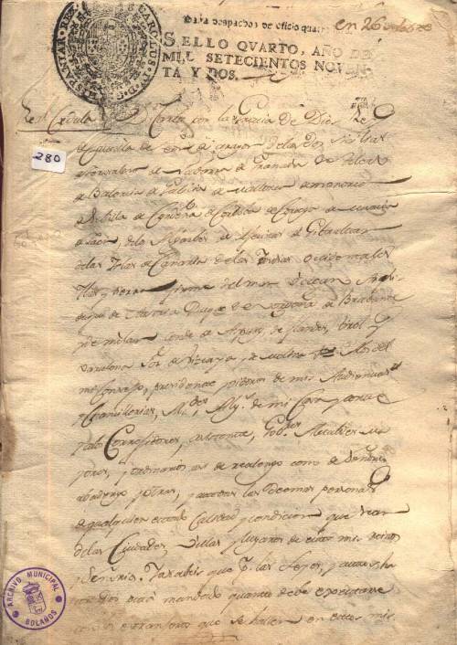 Expediente 280 / Caja 25 / F. Histórico