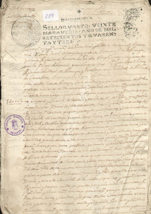 Expediente 289 / Caja 10 / F. Notarial