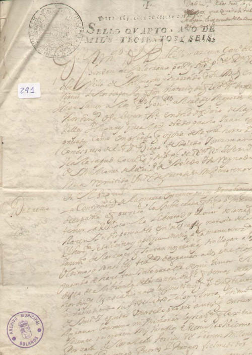 Expediente 291 / Caja 26 / F. Histórico