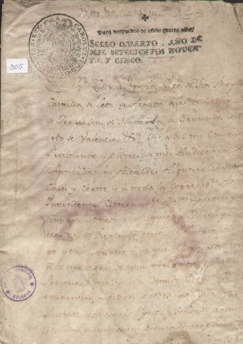 Expediente 305 / Caja 26 / F. Histórico