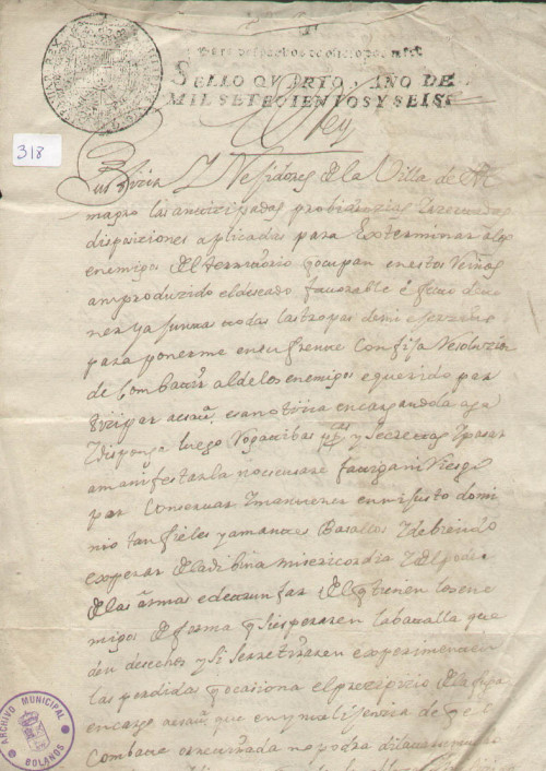 Expediente 318 / Caja 26 / F. Histórico