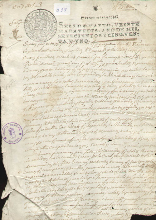 Expediente 319 / Caja 10 / F. Notarial