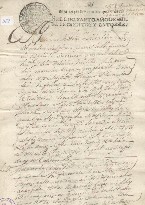 Expediente 322 / Caja 26 / F. Histórico