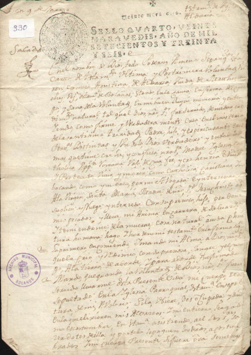 Expediente 330 / Caja 10 / F. Notarial