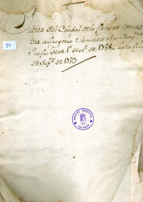 Expediente 34 / Caja 3 / F. Eclesiástico