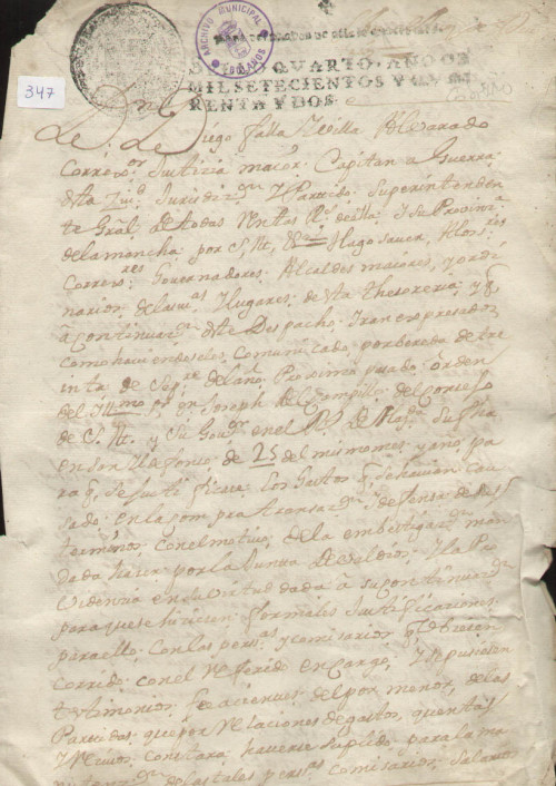 Expediente 347 / Caja 26 / F. Histórico