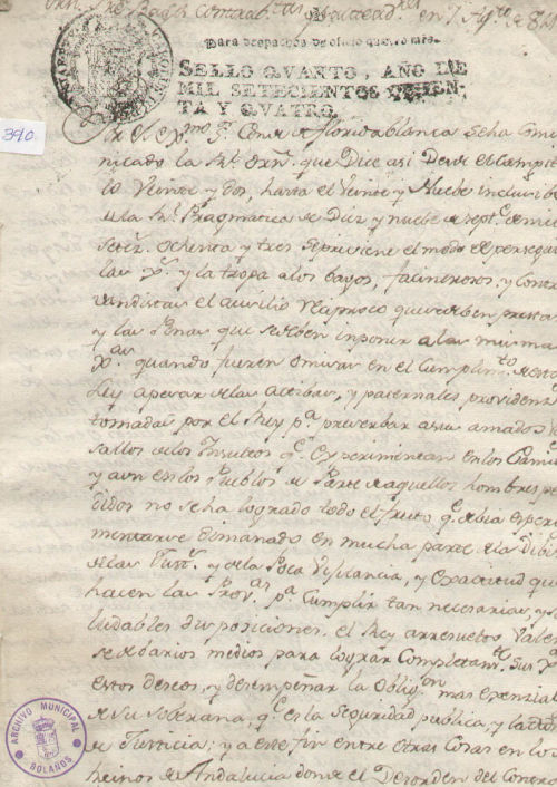 Expediente 390 / Caja 27 / F. Histórico