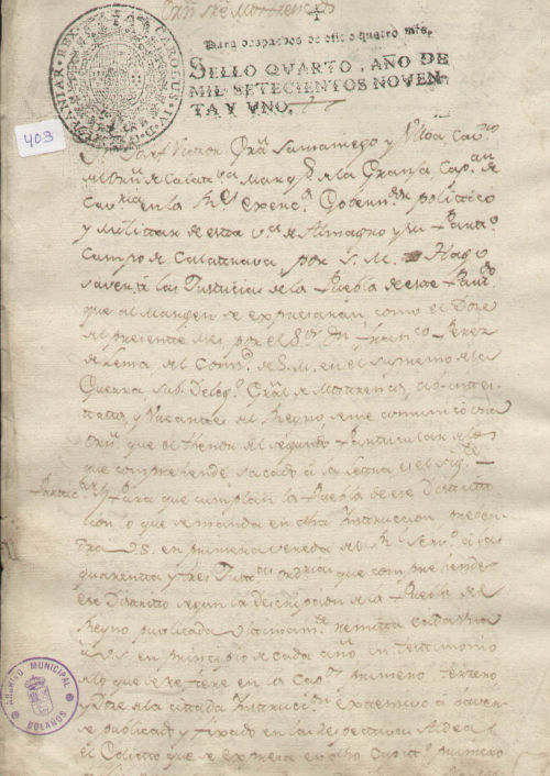 Expediente 403 / Caja 27 / F. Histórico