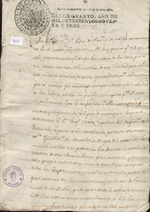 Expediente 410 / Caja 27 / F. Histórico