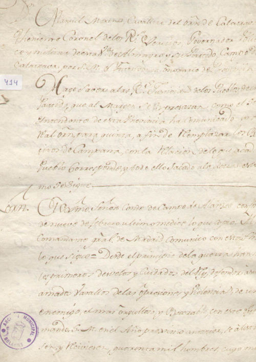 Expediente 414 / Caja 27 / F. Histórico