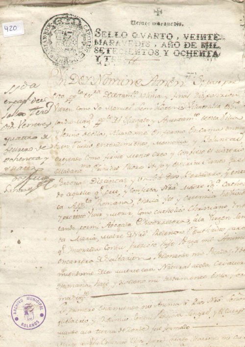 Expediente 420 / Caja 10 / F. Notarial