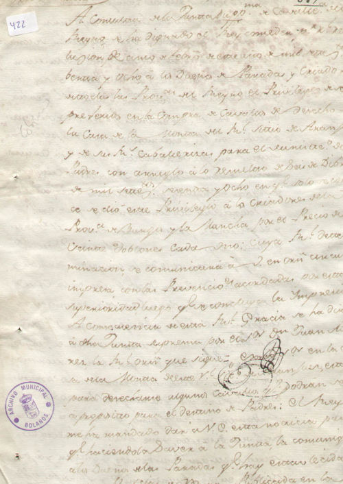 Expediente 422 / Caja 27 / F. Histórico