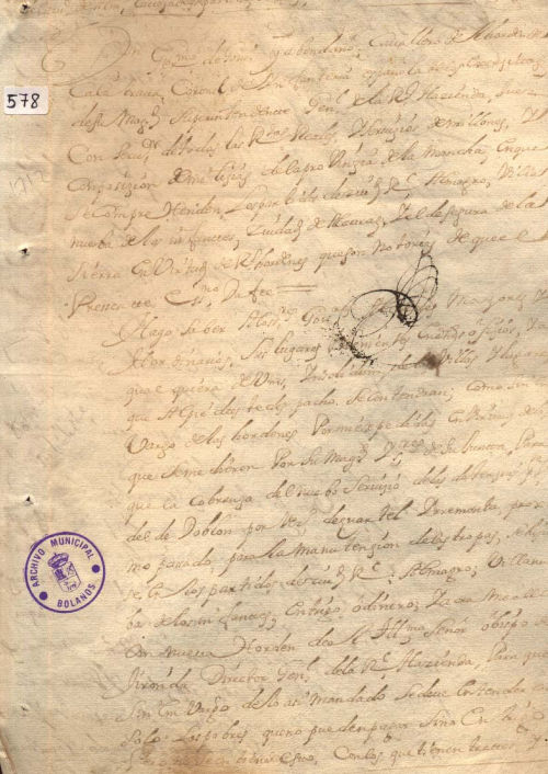 Expediente 578 / Caja 33 / F. Histórico