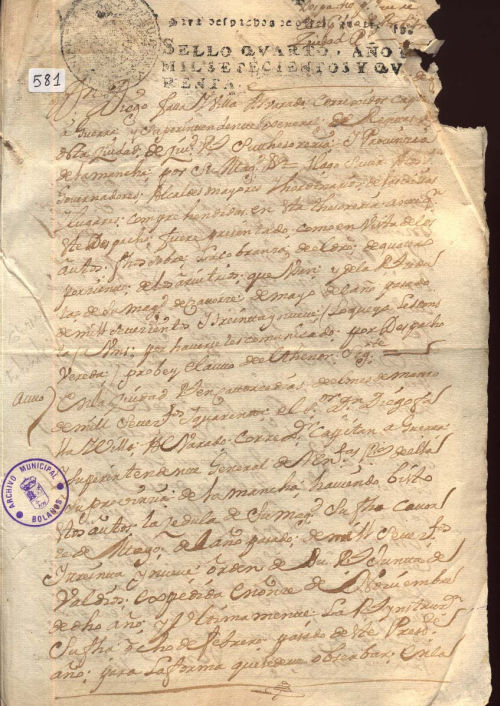 Expediente 581 / Caja 33 / F. Histórico