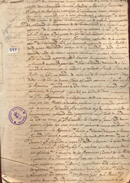 Expediente 597 / Caja 33 / F. Histórico