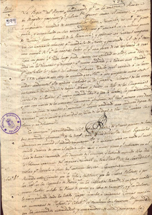 Expediente 599 / Caja 33 / F. Histórico