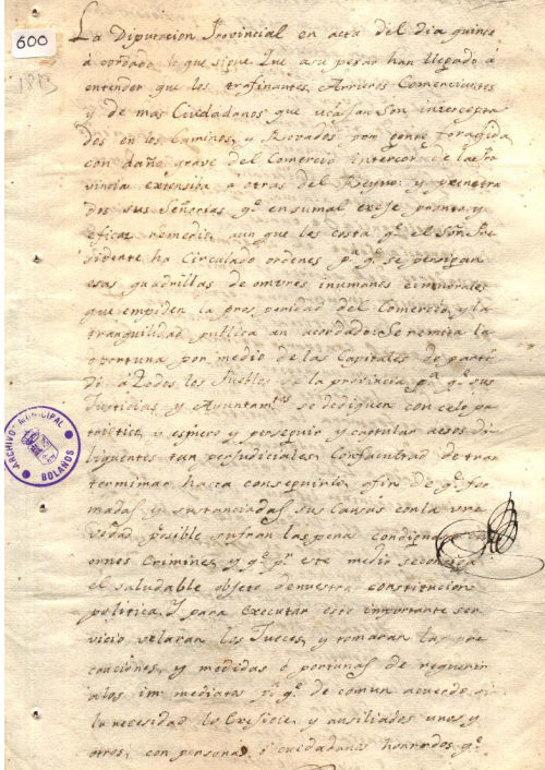 Expediente 600 / Caja 33 / F. Histórico