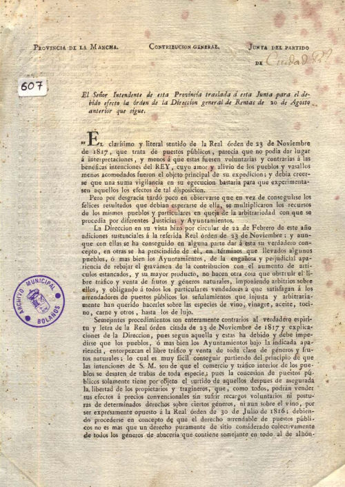 Expediente 607 / Caja 33 / F. Histórico