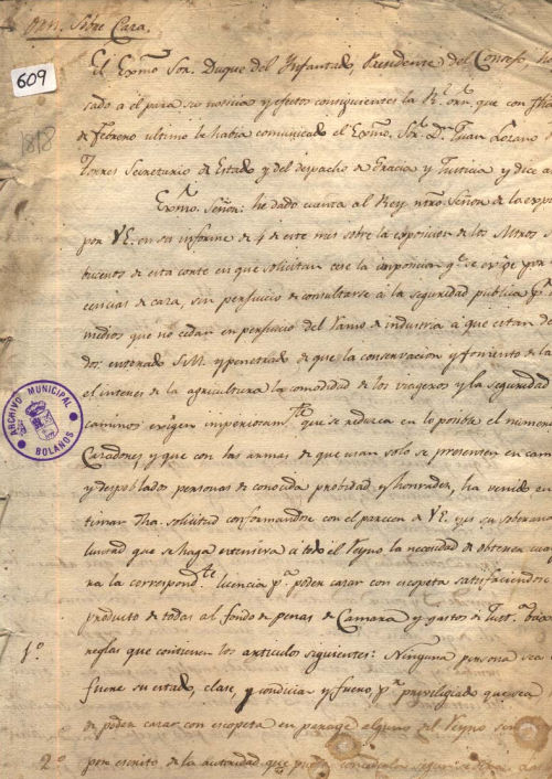 Expediente 609 / Caja 33 / F. Histórico