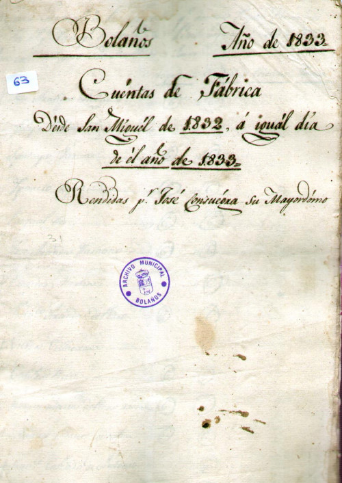 Expediente 63 / Caja 4 / F. Eclesiástico