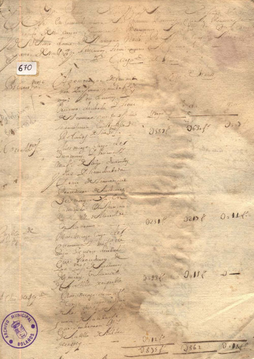 Expediente 670 / Caja 33 / F. Histórico