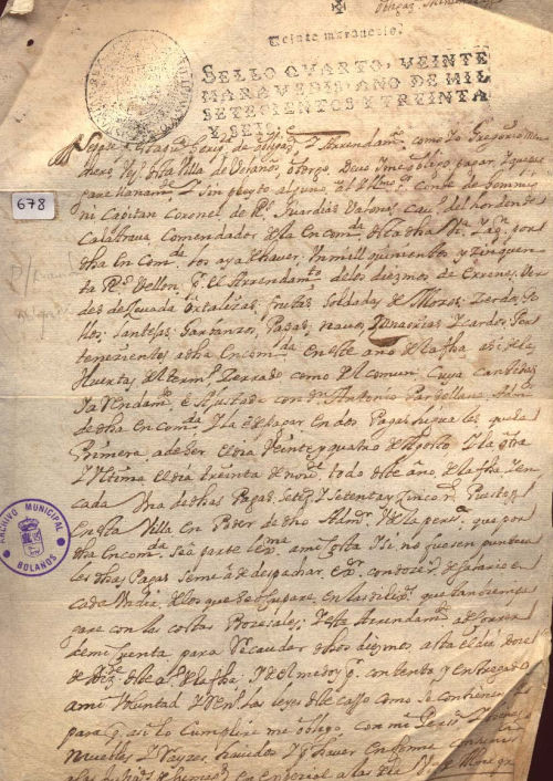 Expediente 678 / Caja 34 / F. Histórico