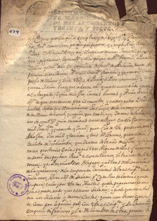 Expediente 679 / Caja 34 / F. Histórico