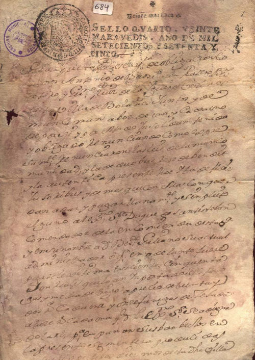 Expediente 684 / Caja 34 / F. Histórico