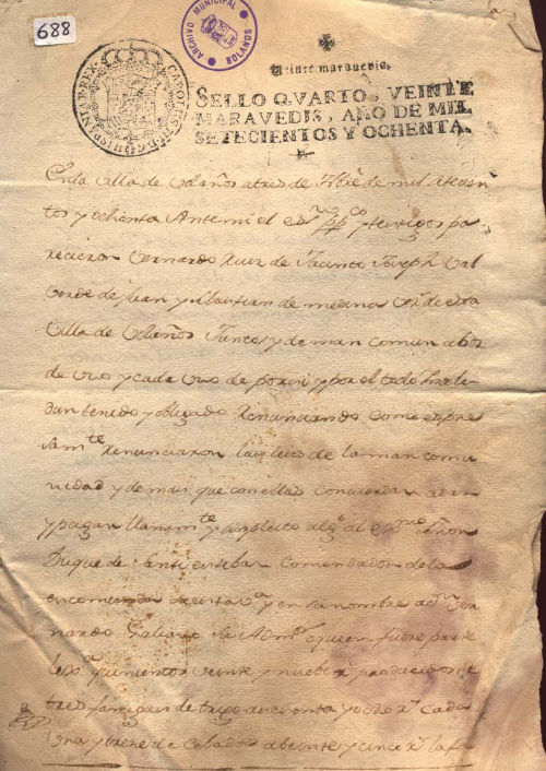 Expediente 688 / Caja 34 / F. Histórico