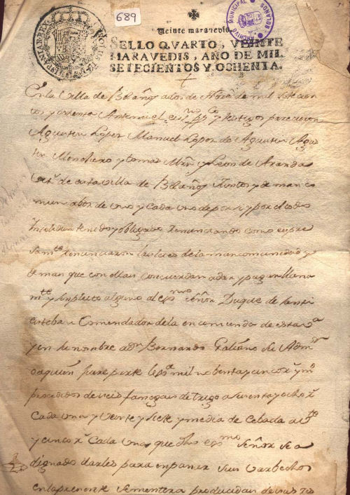 Expediente 689 / Caja 34 / F. Histórico