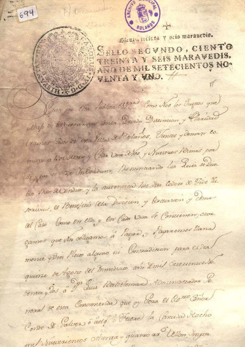 Expediente 694 / Caja 34 / F. Histórico