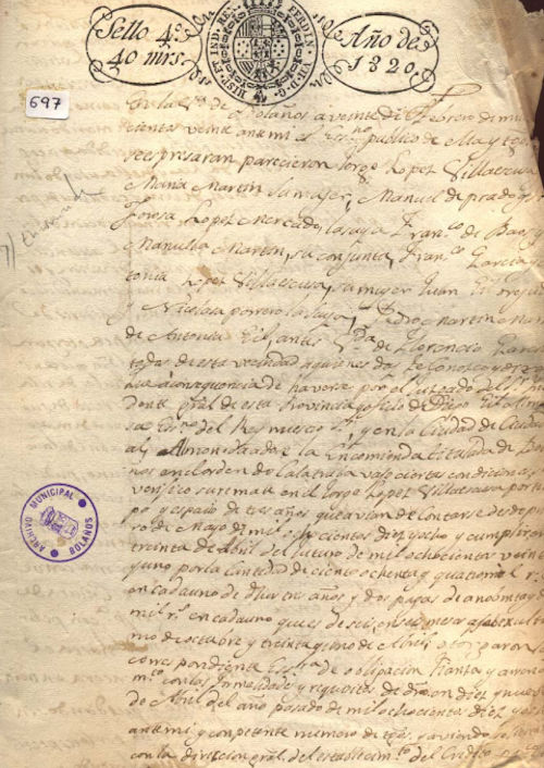 Expediente 697 / Caja 34 / F. Histórico