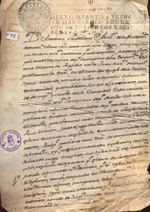 Expediente 698 / Caja 34 / F. Histórico