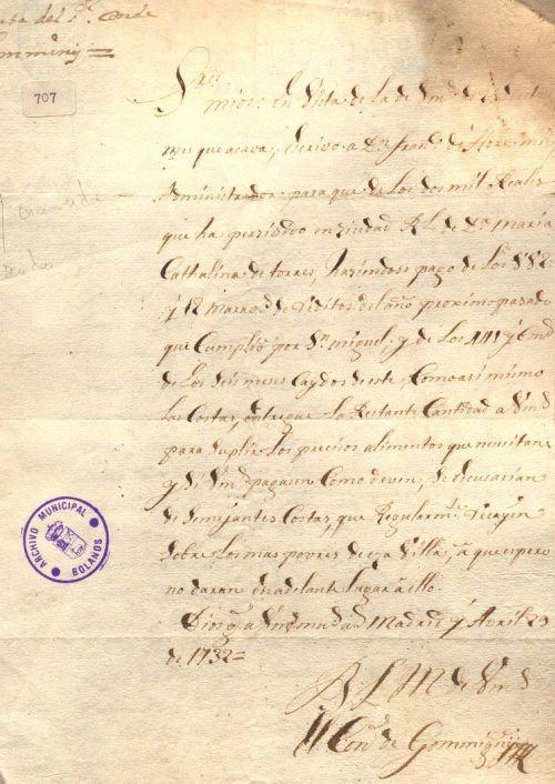 Expediente 707 / Caja 34 / F. Histórico