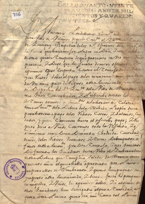 Expediente 716 / Caja 34 / F. Histórico